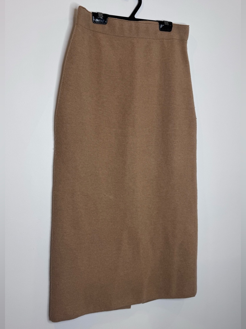 Babaton Johan Wool Blend Camel Knit Midi Skirt S Quiet Luxury Minimalist Office - Picture 3 of 7